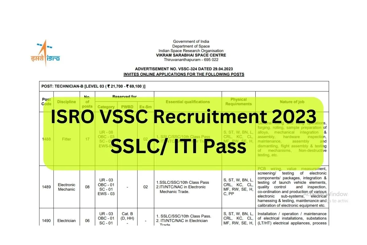 Isro Vssc Recruitment 2023