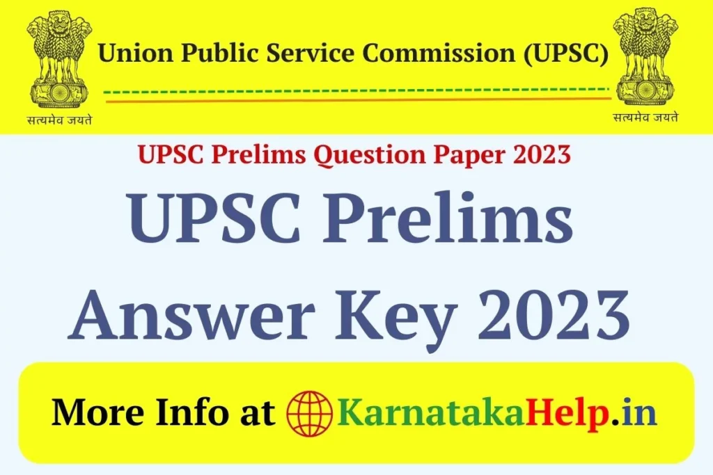 Upsc Prelims Answer Key 2023