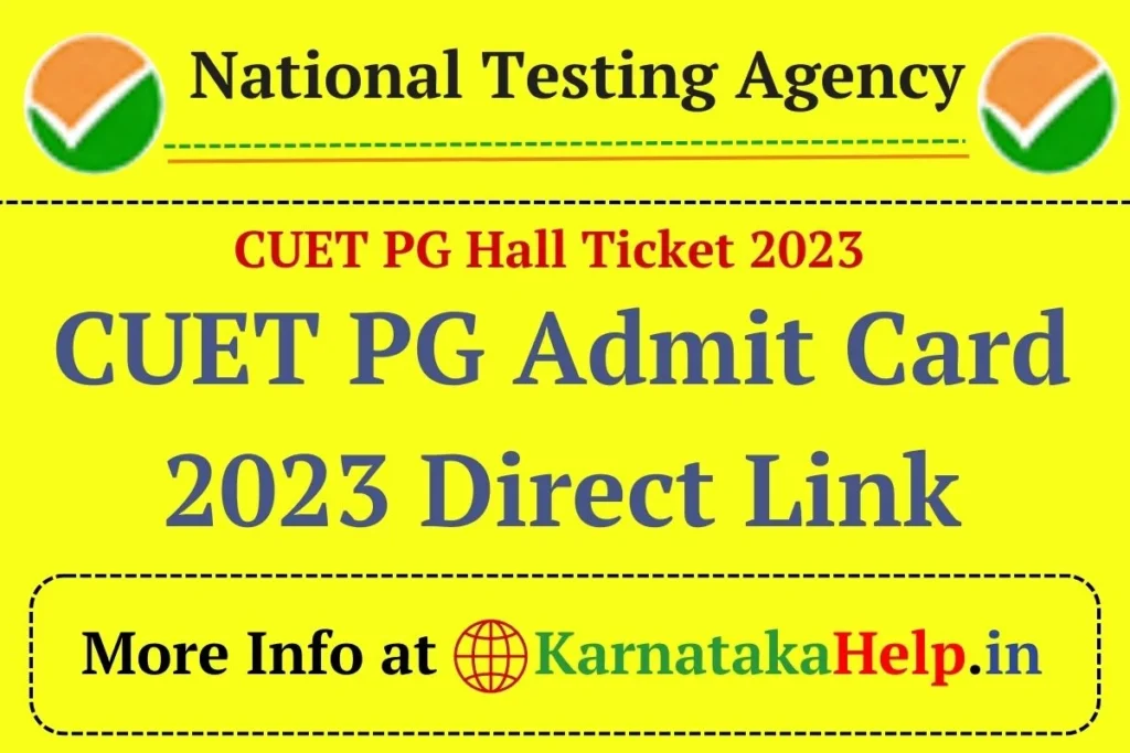 Cuet Pg 2023 Admit Card