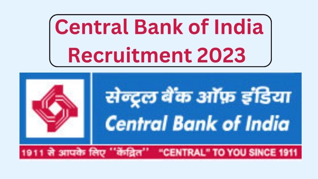 Central Bank of India Recruitment 2023 Apply
