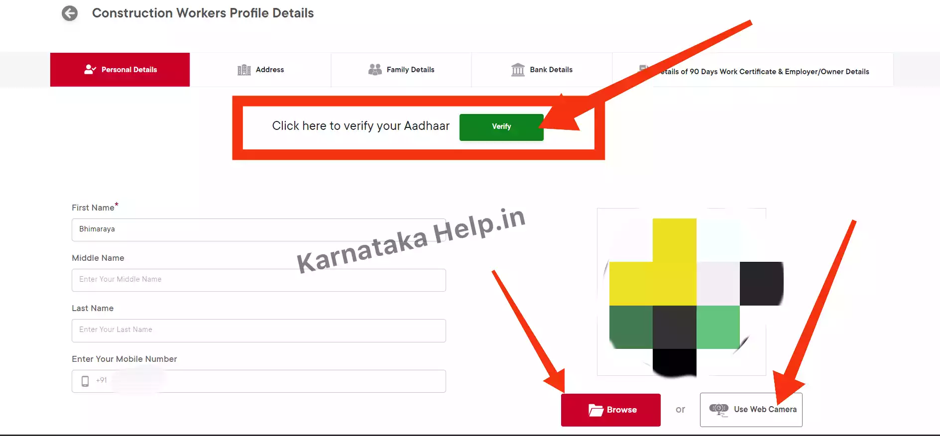 New Labour Card Apply Online Karnataka Step-4