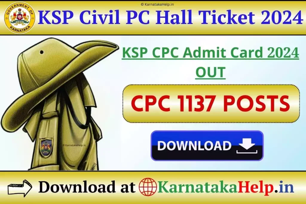 KSP Civil PC Hall Ticket 2024