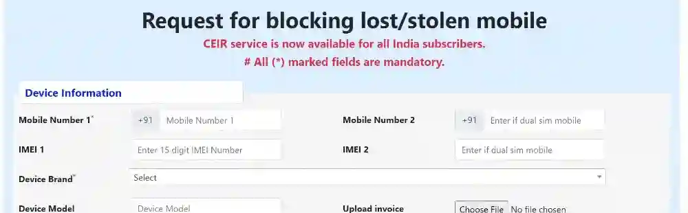 How To Find Lost Phone Using Imei With Ceir Form