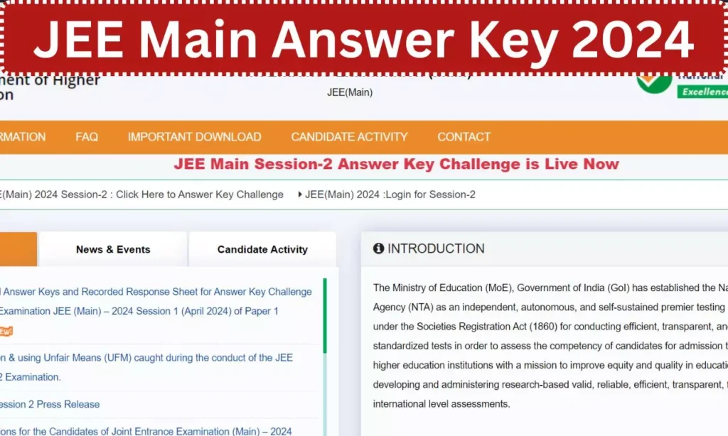 Jee Main Answer Key 2024