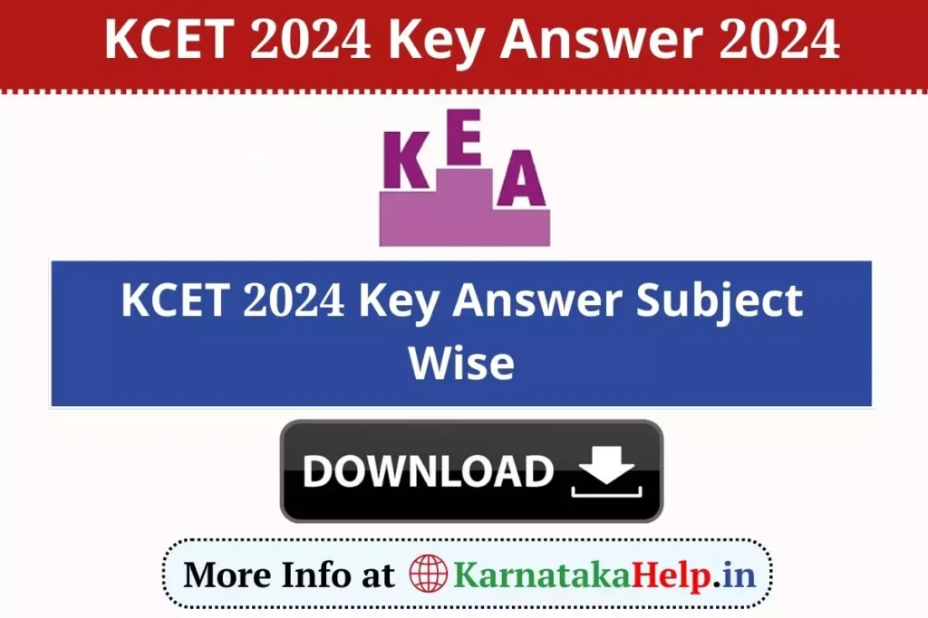 KCET 2024 Key Answer 2024