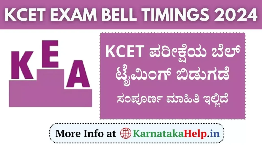 Kcet Exam Bell Timings 2024