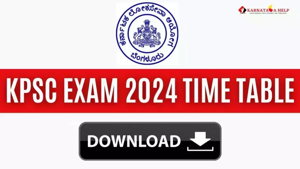 KPSC Exam Time Table 2024