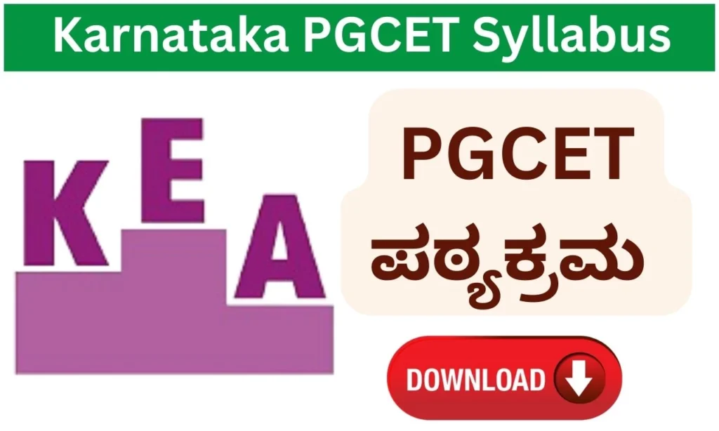 Karnataka PGCET Syllabus 2024