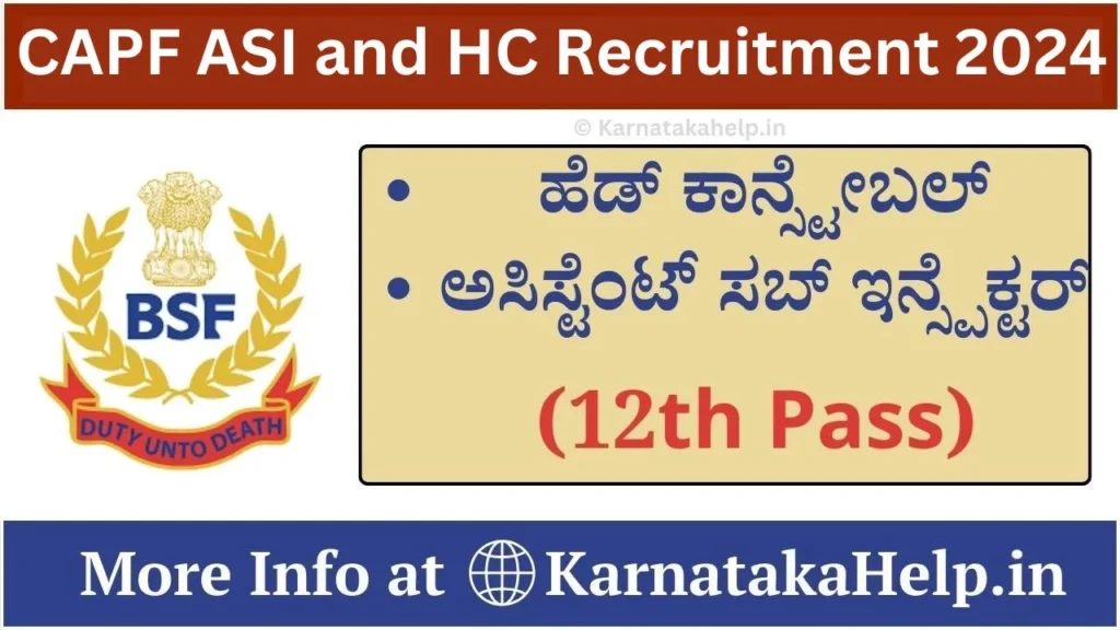 Capf Asi And Hc Recruitment 2024