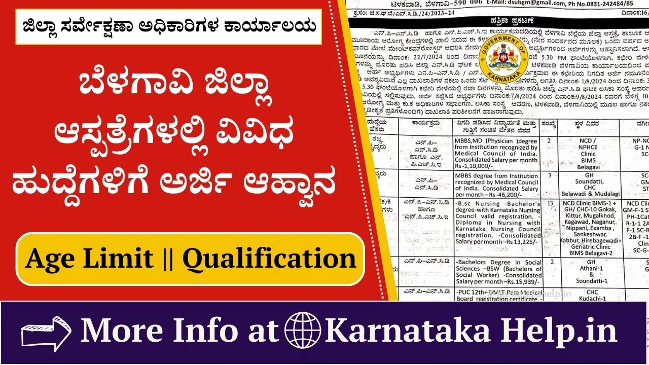 District Survey Office Belagavi Recruitment 2024