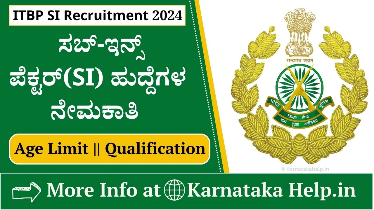 Itbp Sub-Inspector Recruitment 2024