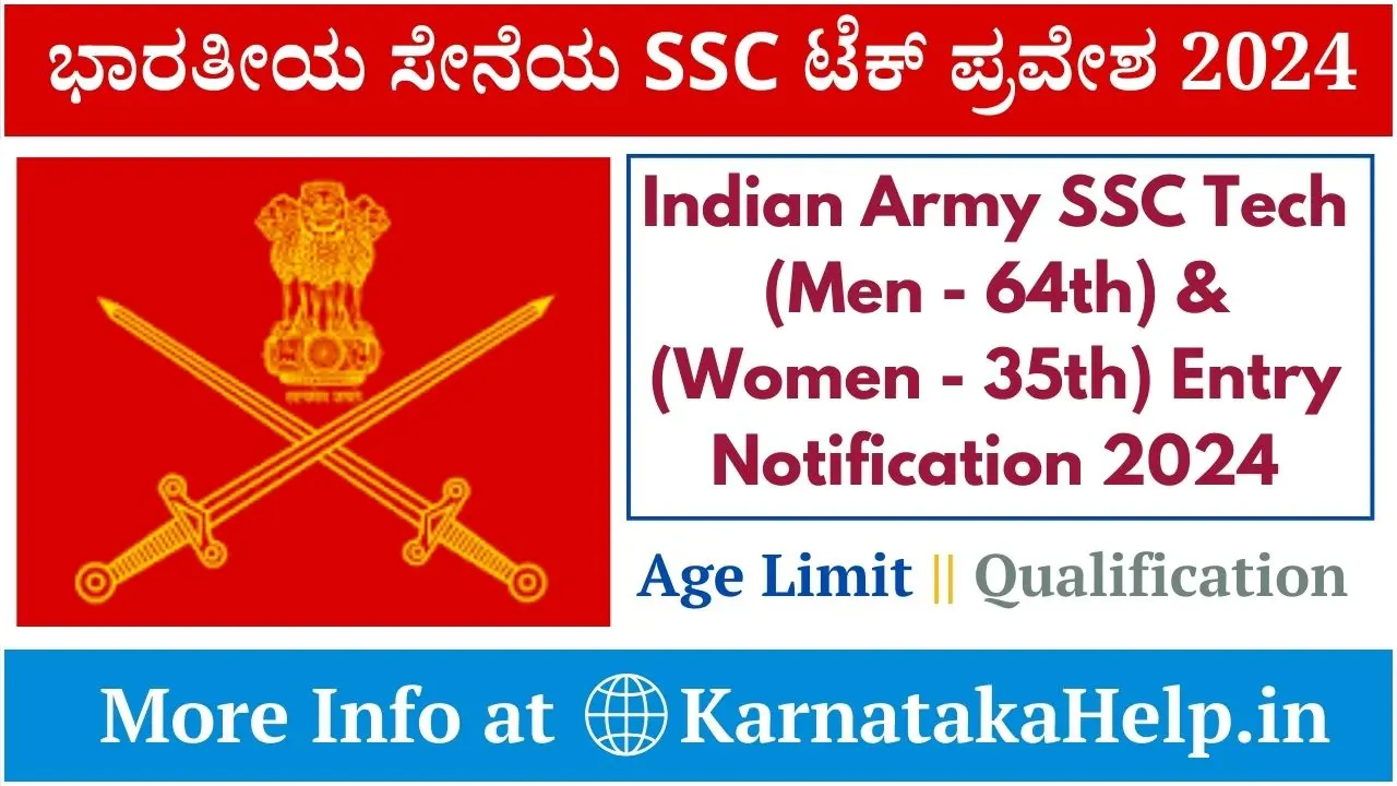 Indian Army Ssc Tech Entry Notification 2024