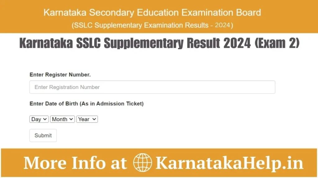 Karnataka Sslc Supplementary Result 2024 