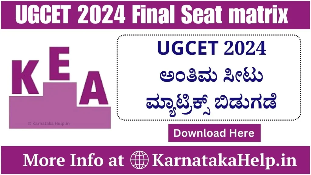 Ugcet 2024 Final Seat Matrix