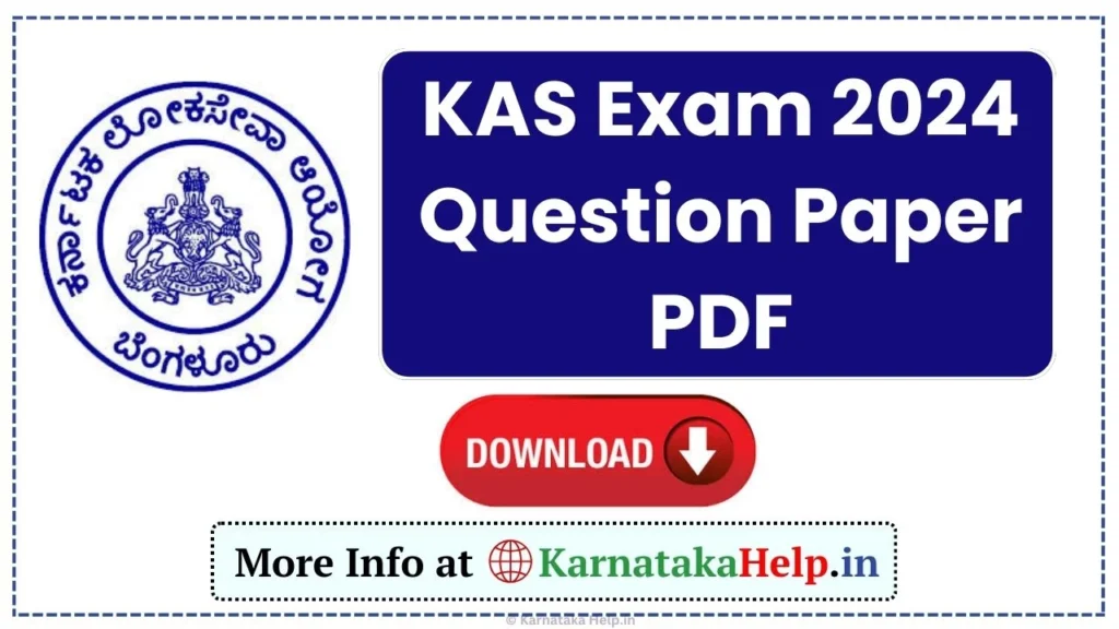 KAS Exam 2024 Question Paper