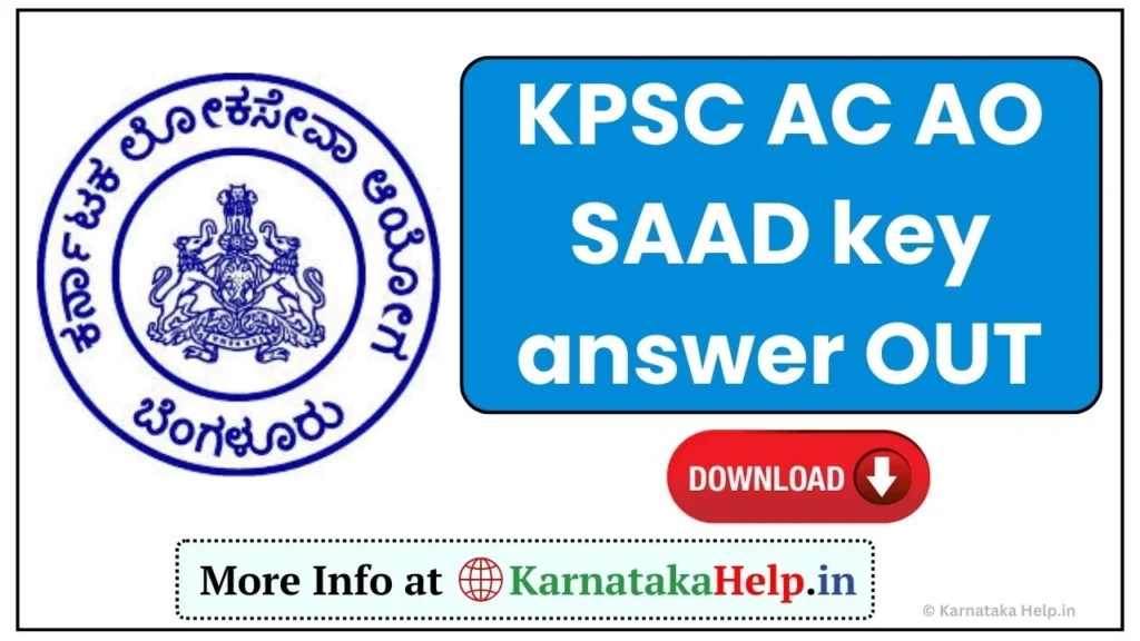 KPSC AC AO SAAD key answer 2024