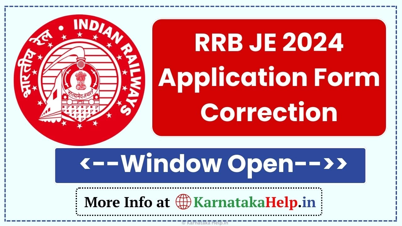 RRB JE 2024 Application Form Correction Window