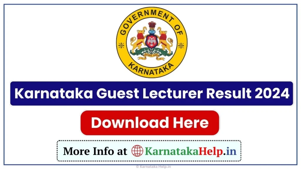 Karnataka Guest Lecturer Result 2024