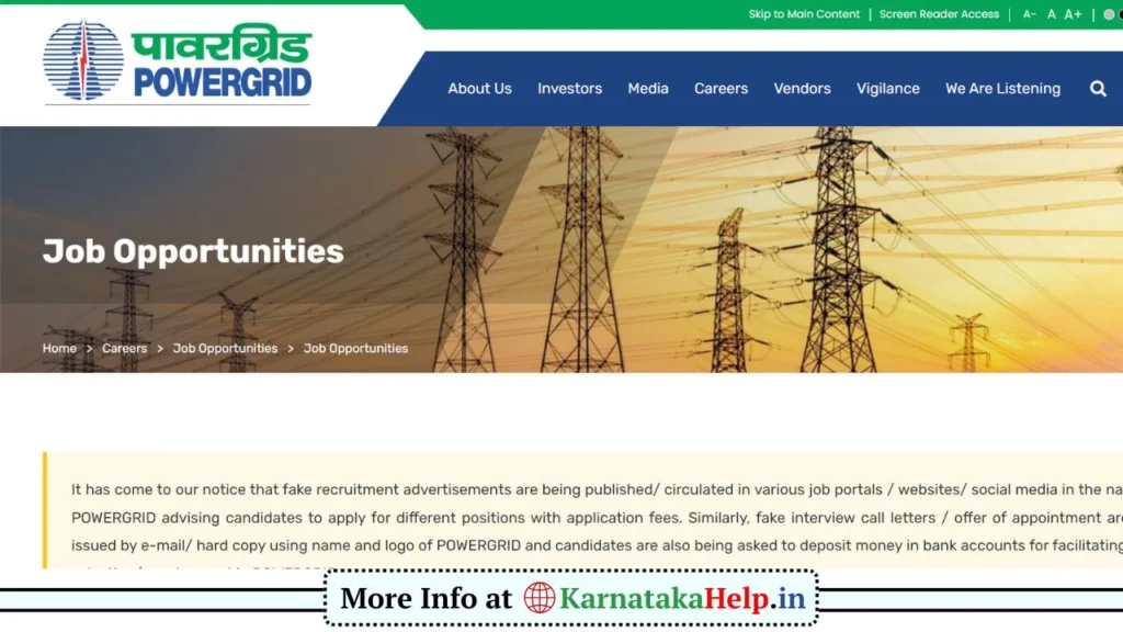 PGCIL Supervisor Recruitment 2024