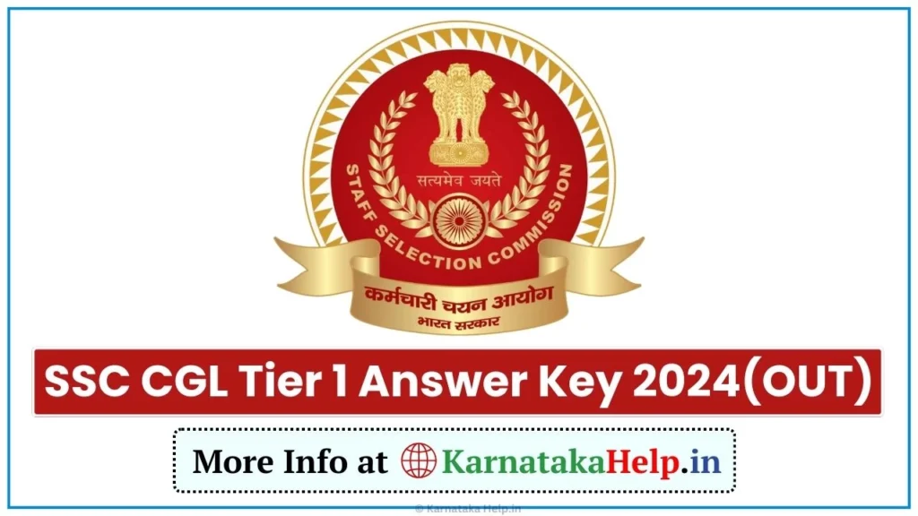 SSC CGL Tier 1 Answer Key 2024