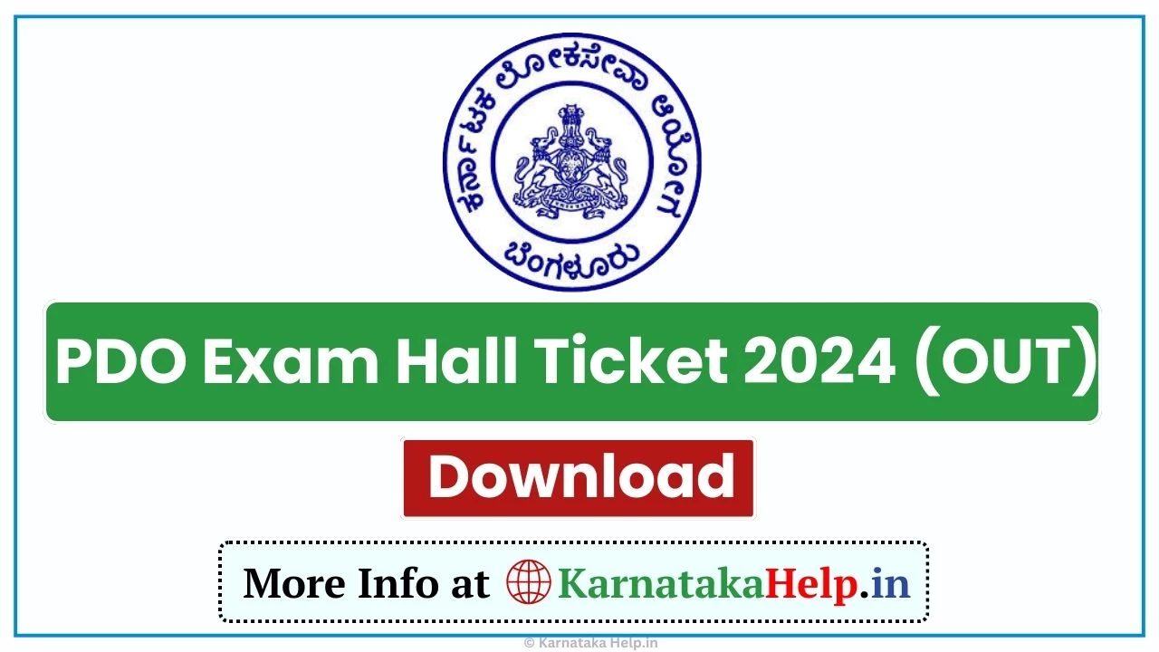 Kpsc Pdo Exam Hall Ticket 2024