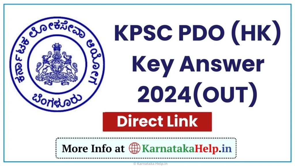 KPSC PDO (HK) Key Answer 2024