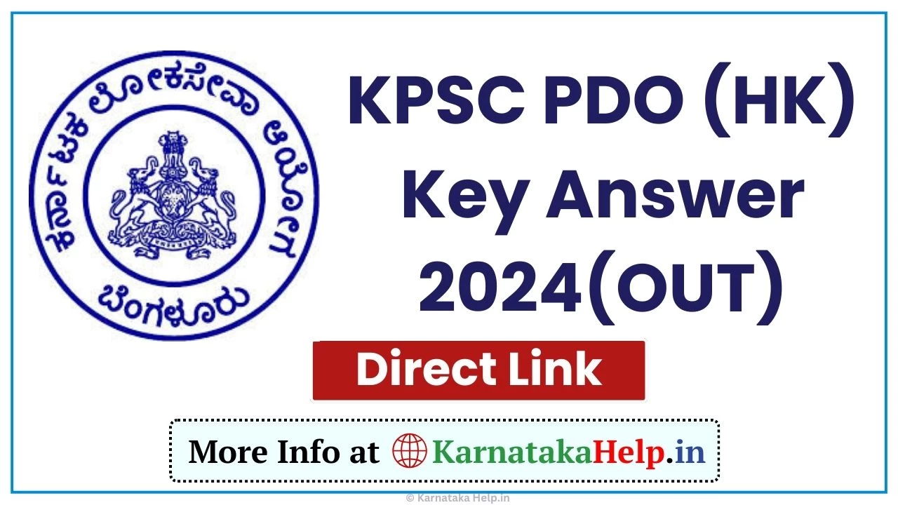 Kpsc Pdo (Hk) Key Answer 2024