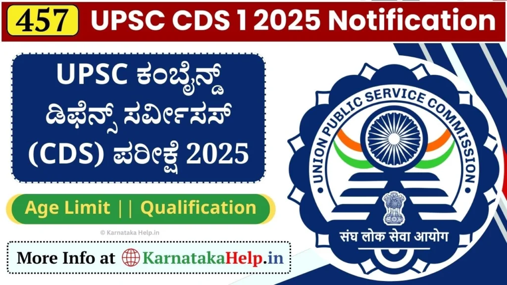 UPSC CDS 1 2025 Notification