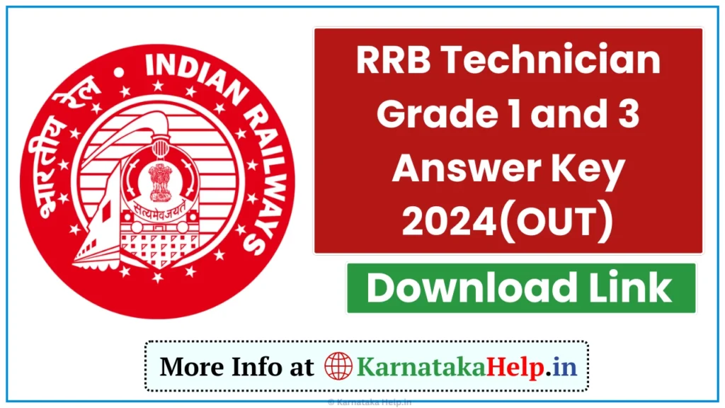 RRB Technician Grade 3 Answer Key 2024