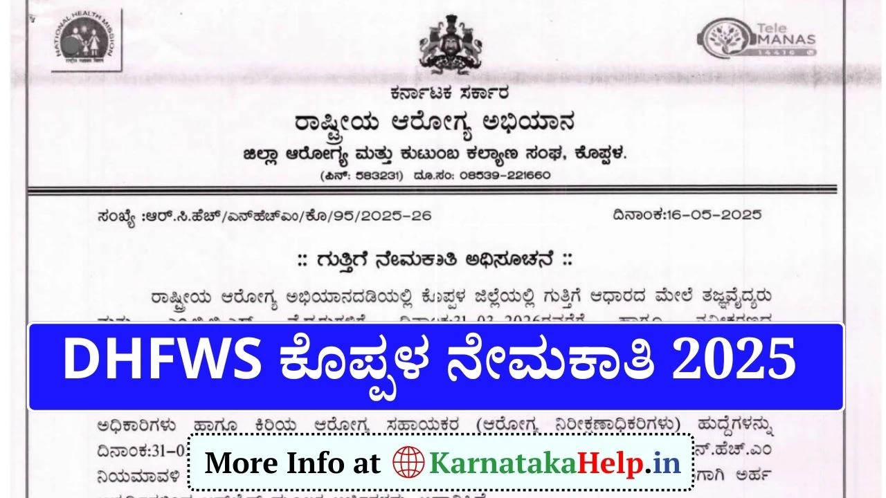 DHFWS Koppal Recruitment 2025
