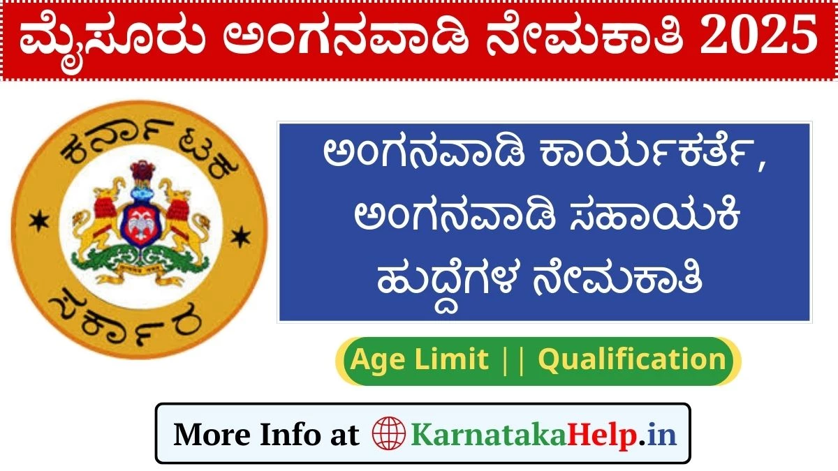 Mysore Anganwadi Recruitment 2025