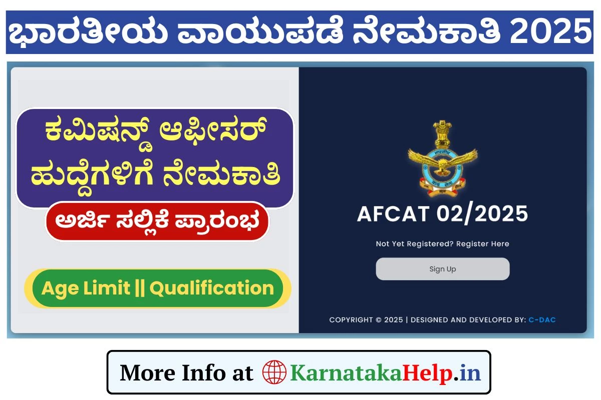 AFCAT 2 2025 Notification: ಭಾರತೀಯ ವಾಯುಪಡೆ(IAF) ಕಮಿಷನ್ಡ್ ಆಫೀಸರ್ ನೇಮಕಾತಿ, ಅರ್ಜಿ ಆಹ್ವಾನ