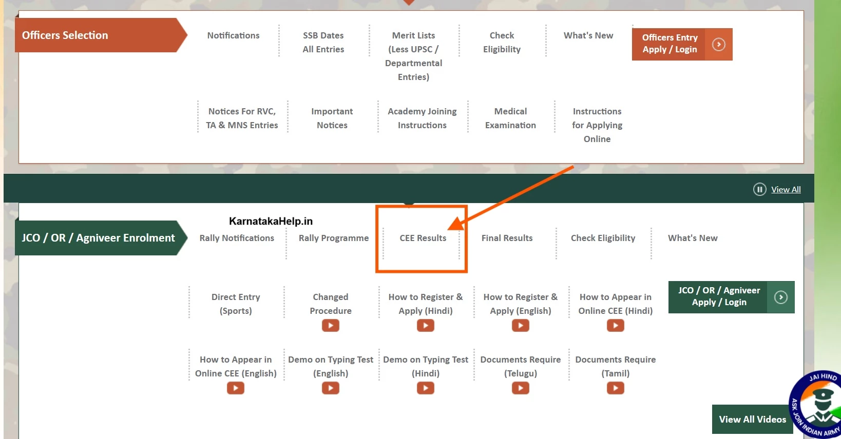 Army Agniveer Cee Result 2025 Check Process