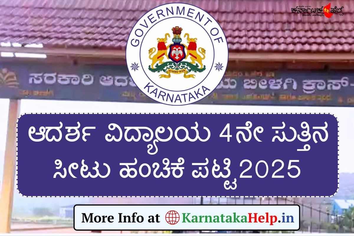 Adarsha Vidyalaya 4th Round List 2025: 4ನೇ ಸುತ್ತಿನ ಪಟ್ಟಿ ಬಿಡುಗಡೆ, ಕೌನ್ಸೆಲಿಂಗ್​ ಮೂಲಕ ಆಯ್ಕೆ