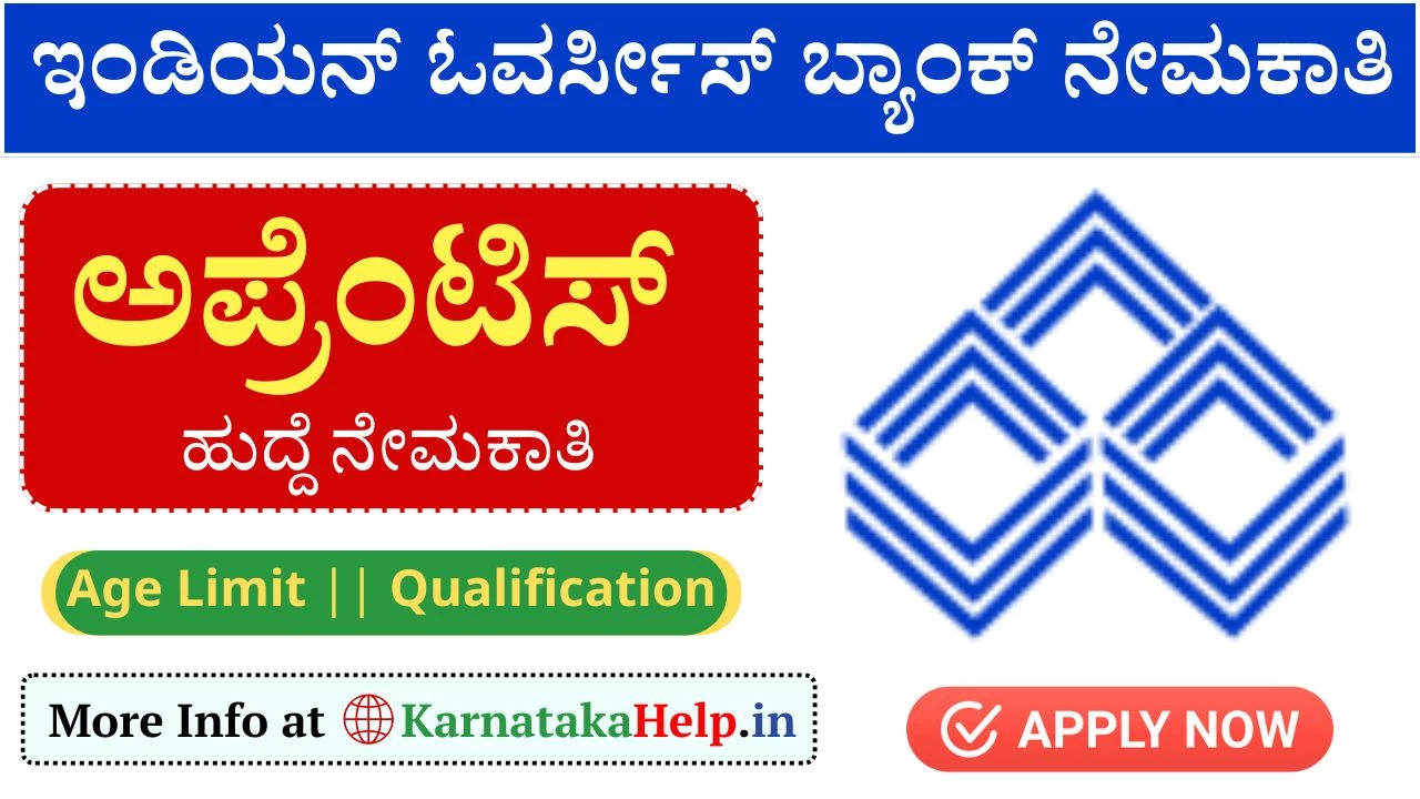 ಇಂಡಿಯನ್ ಓವರ್ಸೀಸ್ ಬ್ಯಾಂಕಿ(IOB)ನಲ್ಲಿ ಅಪ್ರೆಂಟಿಸ್ ಹುದ್ದೆಗಳ ಭರ್ತಿ, ಅರ್ಜಿ ಸಲ್ಲಿಕೆ ಪ್ರಾರಂಭ