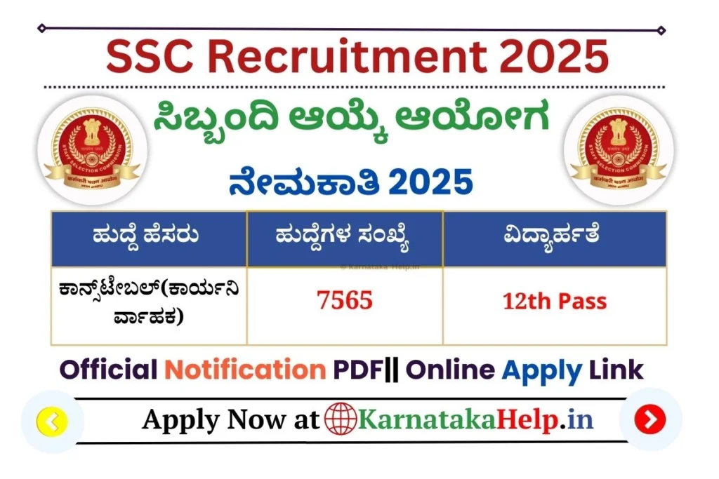 SSC Constable Executive Notification 2025