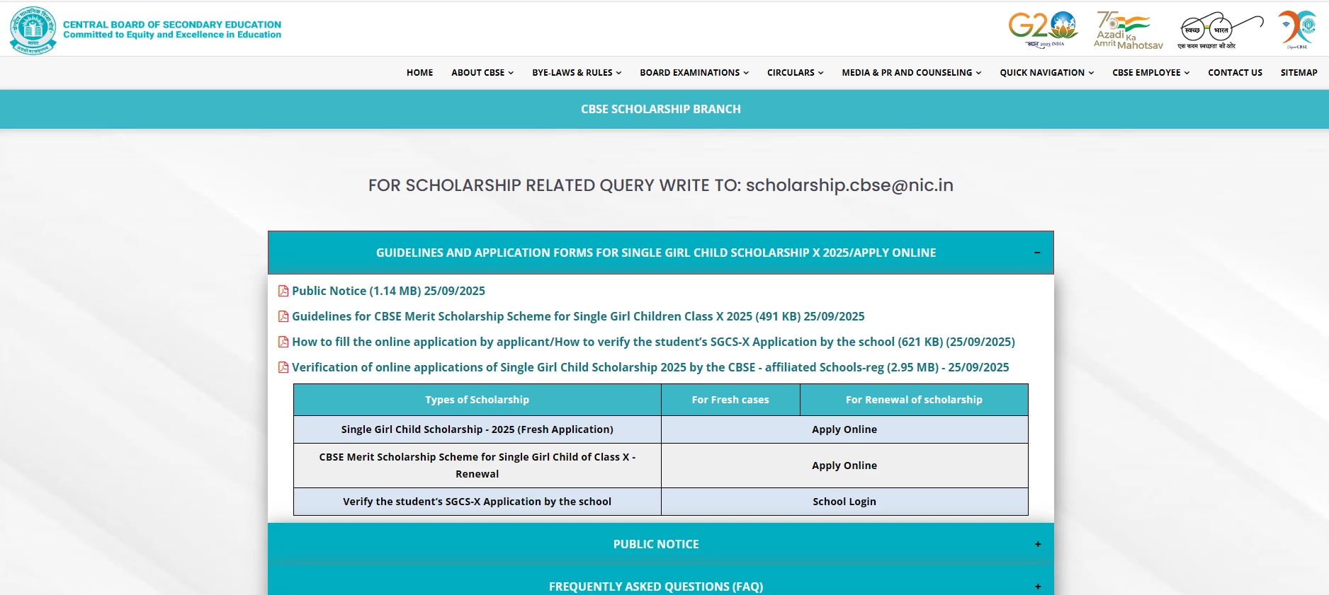 Cbse Single Girl Child Scholarship Application Form 2025-26