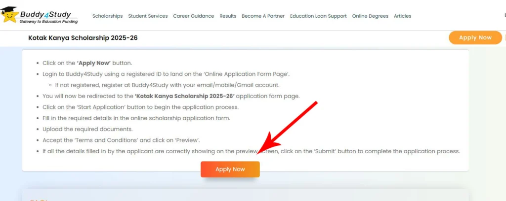 Kotak Kanya Scholarship 2025-26 Application Form