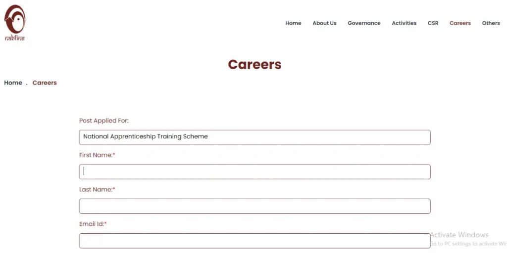 Nabfins Apprentice Application Form