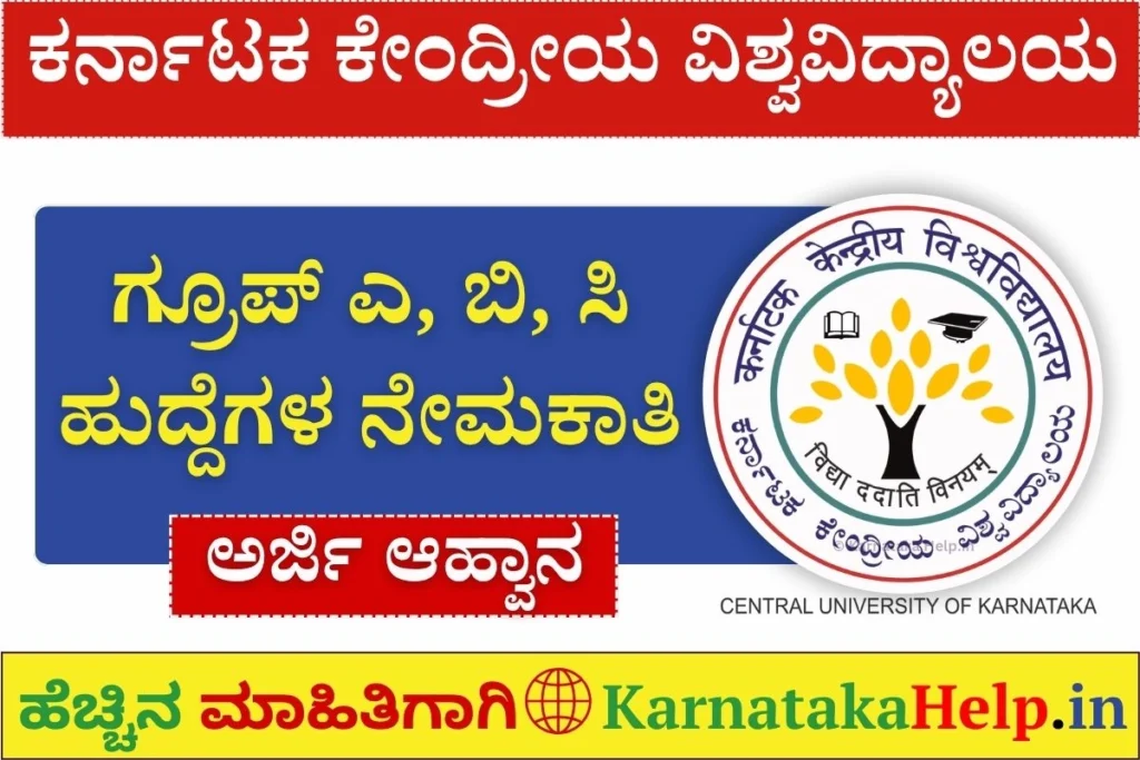 Karnataka Central University Group A, B, C Notification 2025