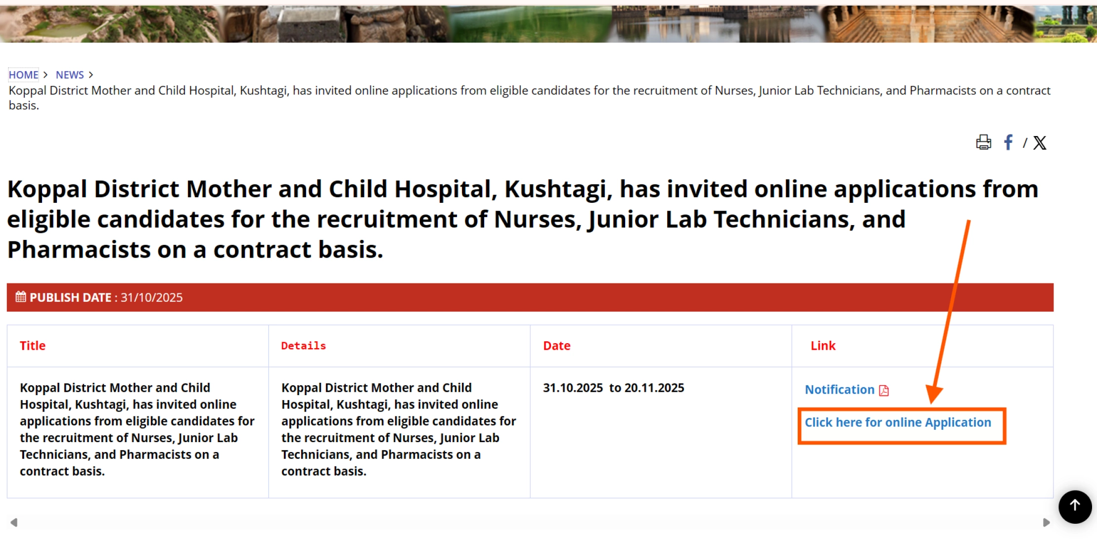 Dhfws Koppal Online Form 2025
