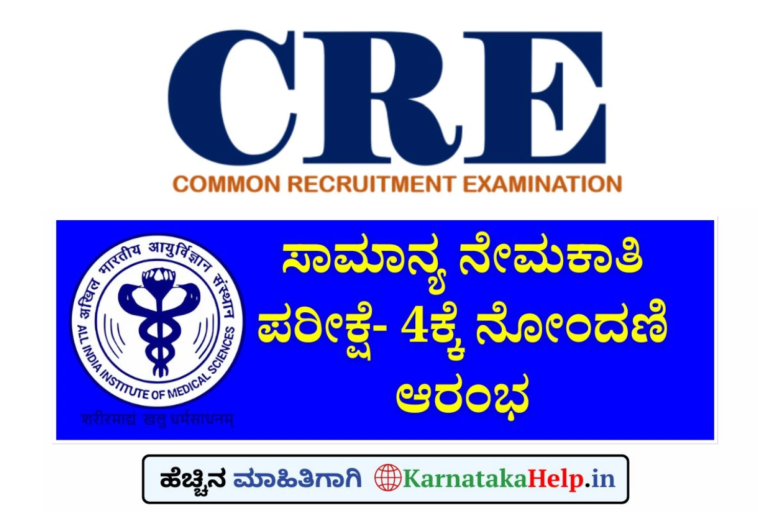 AIIMS Common Recruitment Examination 4 Notification 2025