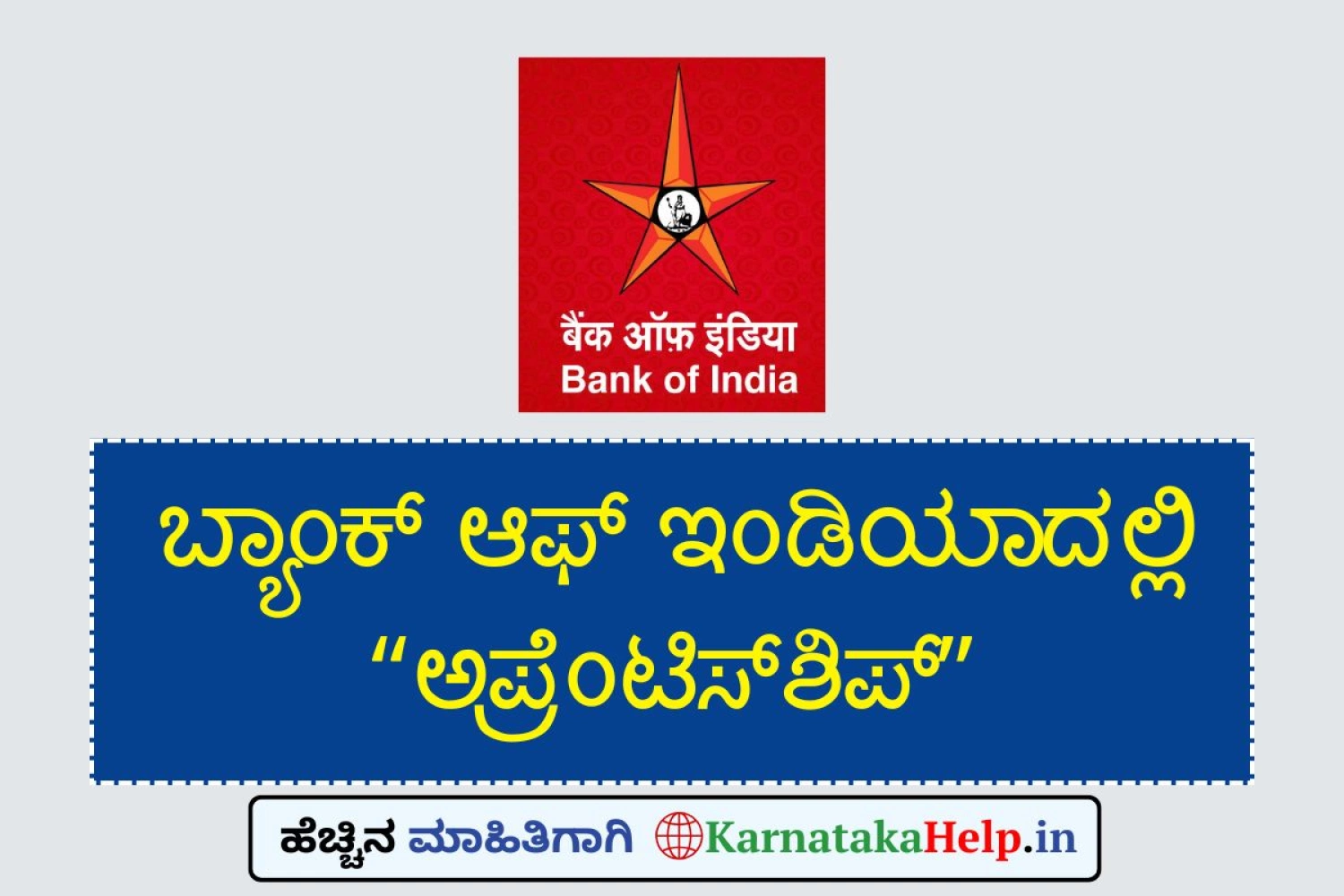 ಬ್ಯಾಂಕ್ ಆಫ್ ಇಂಡಿಯಾದಲ್ಲಿ ಅಪ್ರೆಂಟಿಸ್‌ ತರಬೇತಿ