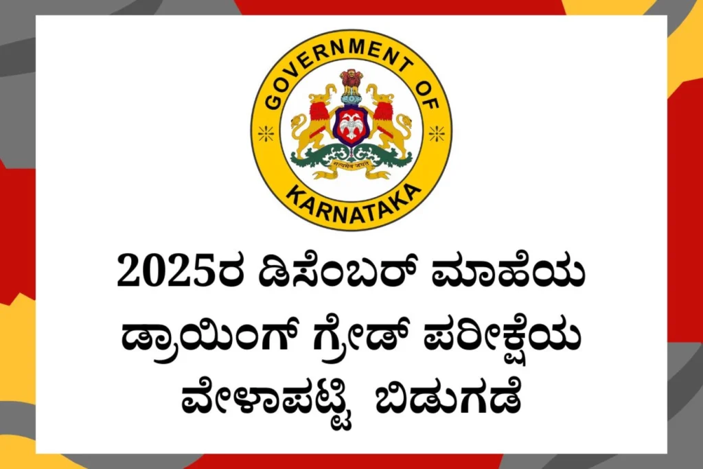 Karnataka Help Drawing Grade Examination 2025 Time Table