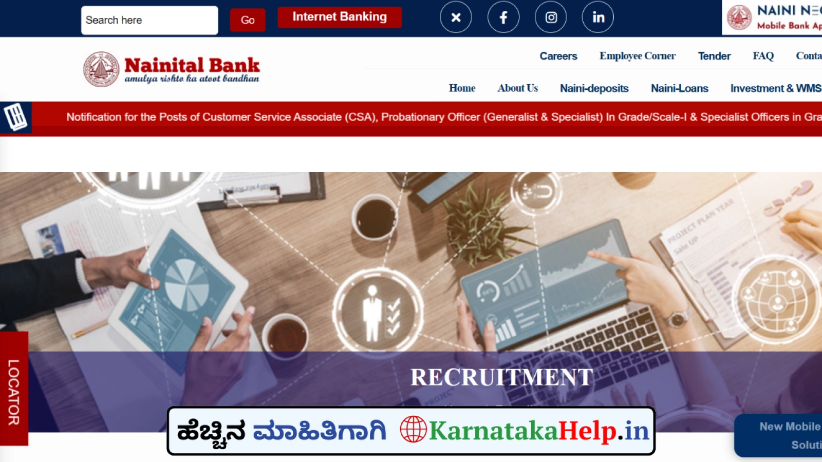 Nainital Bank CSA, PO, SO Notification 2025