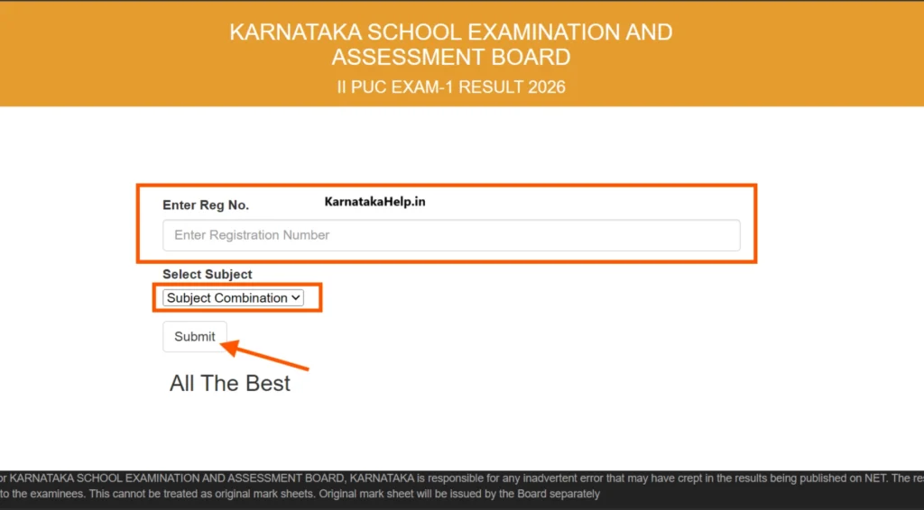 Kannada Help Karnataka 2Nd Puc Exam 1 Result 2026 Link