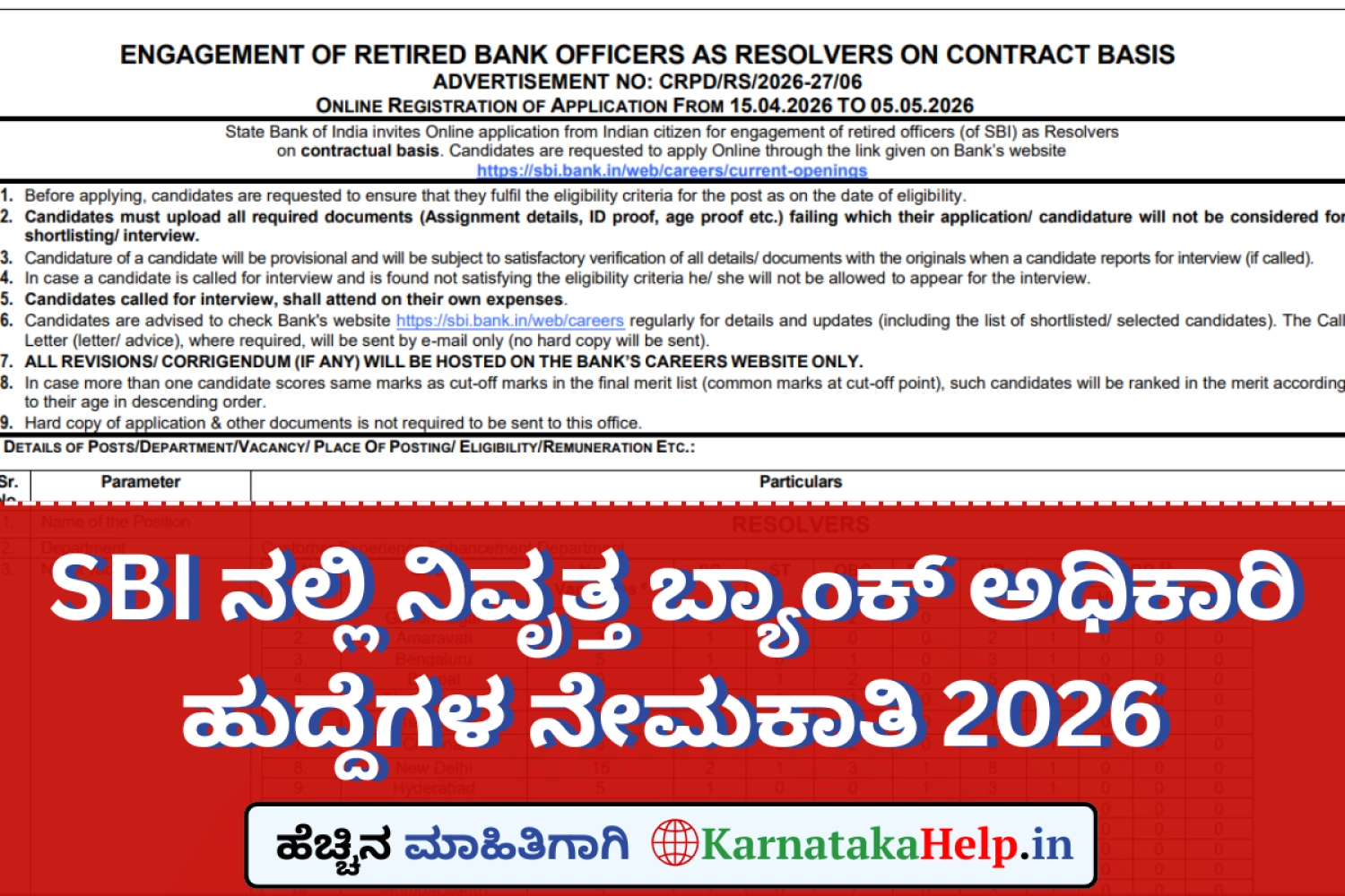 SBI Retired Bank Officer Notification 2026