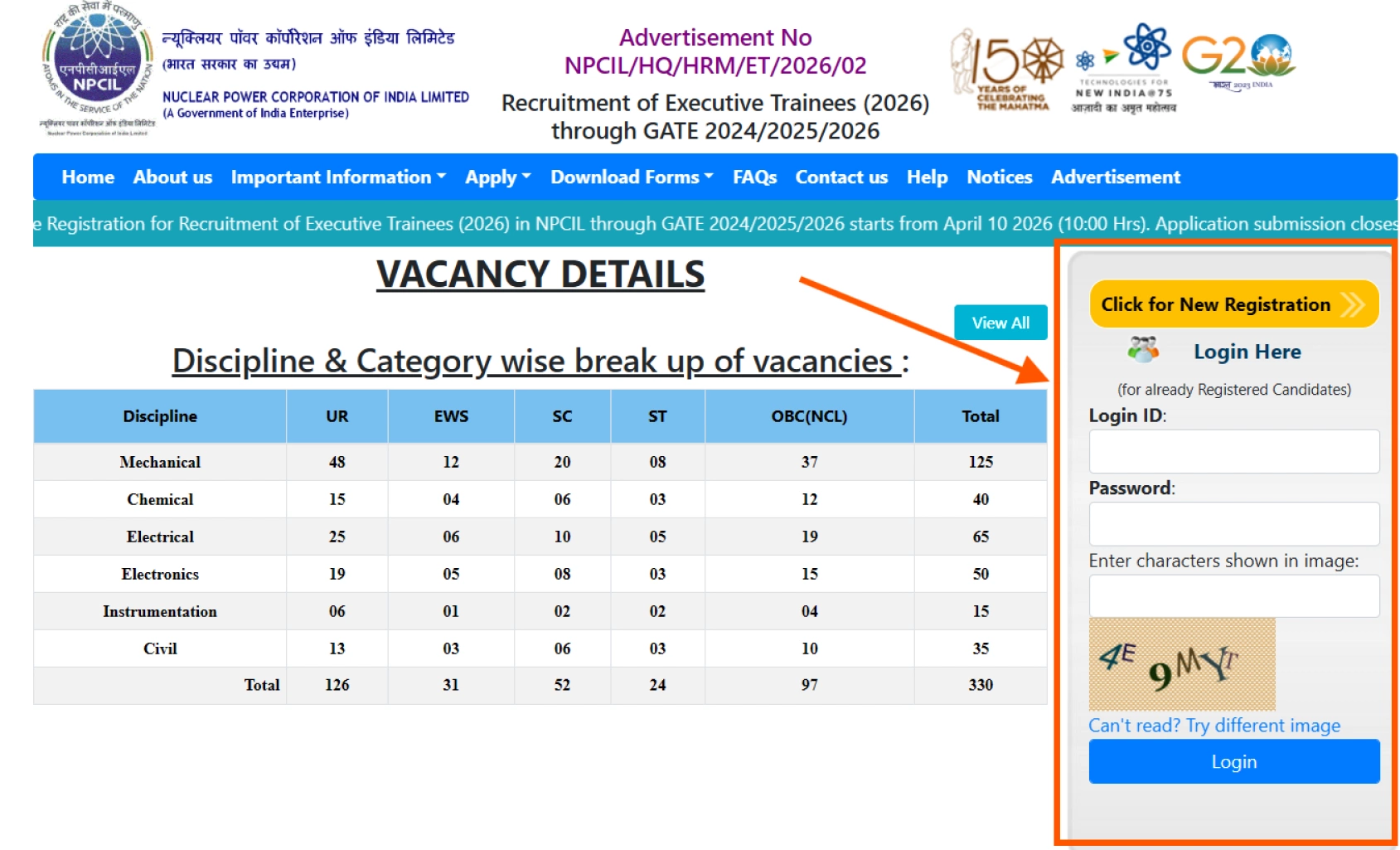 Npcil Executive Trainee Through Gate Notification 2026