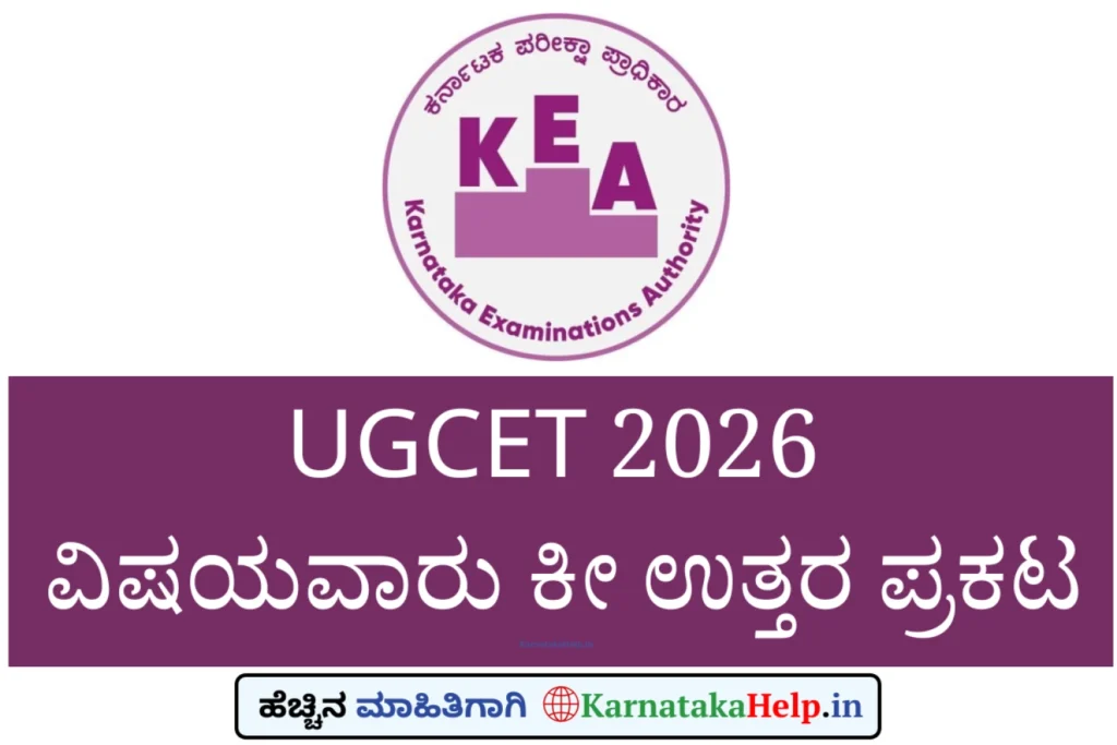 Kcet/Ugcet 2026 Subjects Wise Key Answer