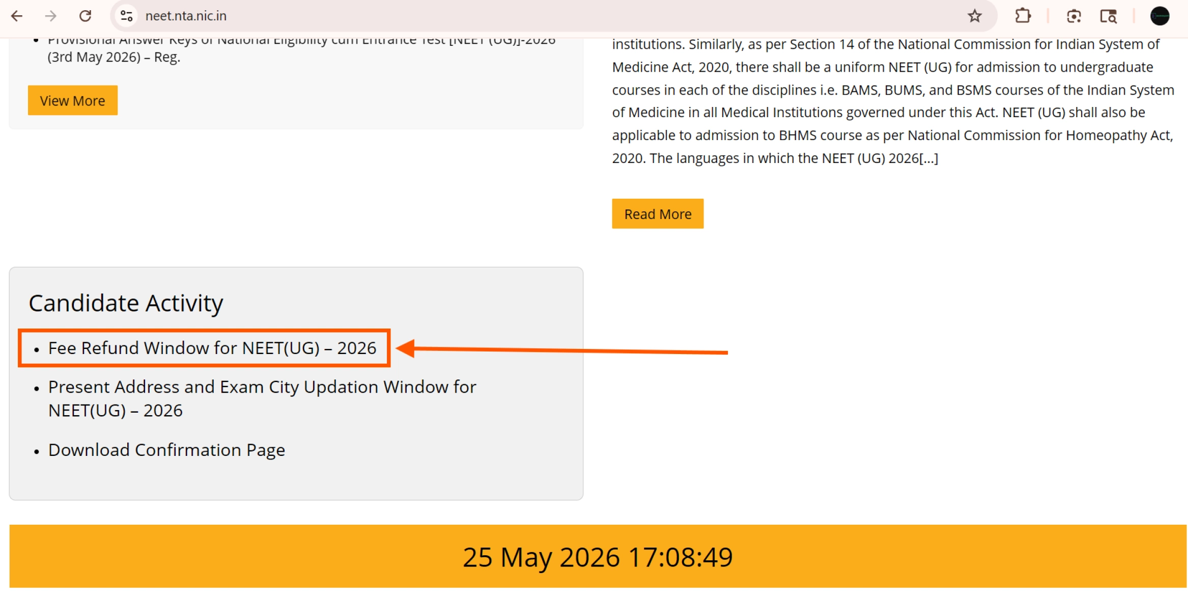 Neet Ug Fee Refund 2026 Registration Step-1